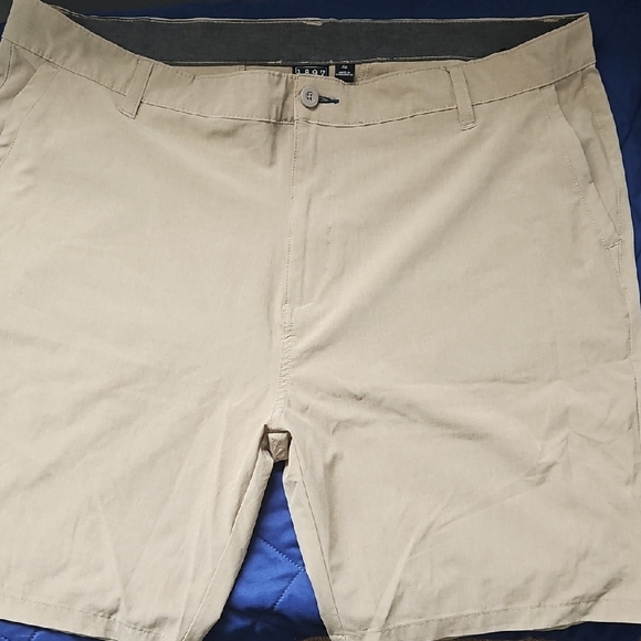 Tan Flat Front Walking Shorts - Picture 1 of 9
